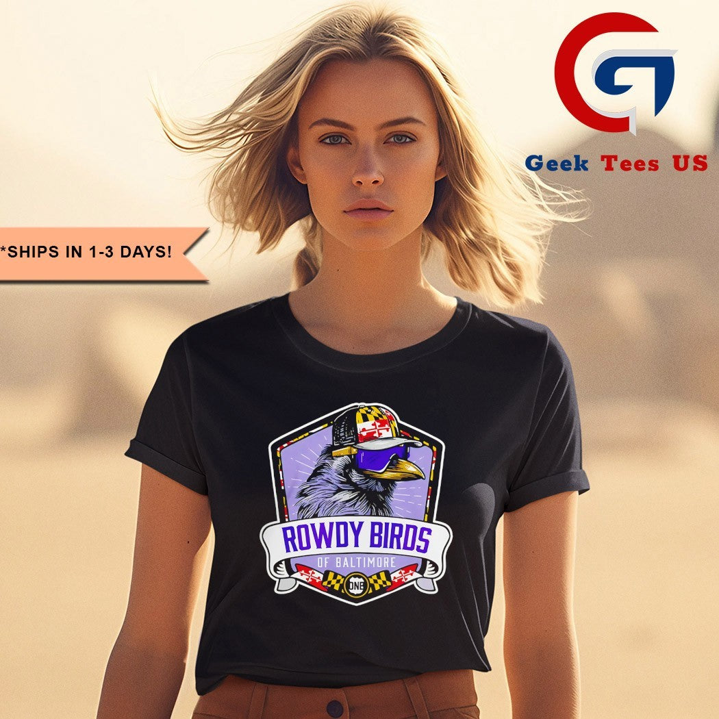 Rowdy Birds of Baltimore Badge graphic shirt