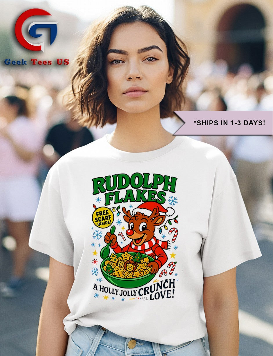 Rudolph flakes a Holly Jolly Crunch love Christmas 2025 shirt