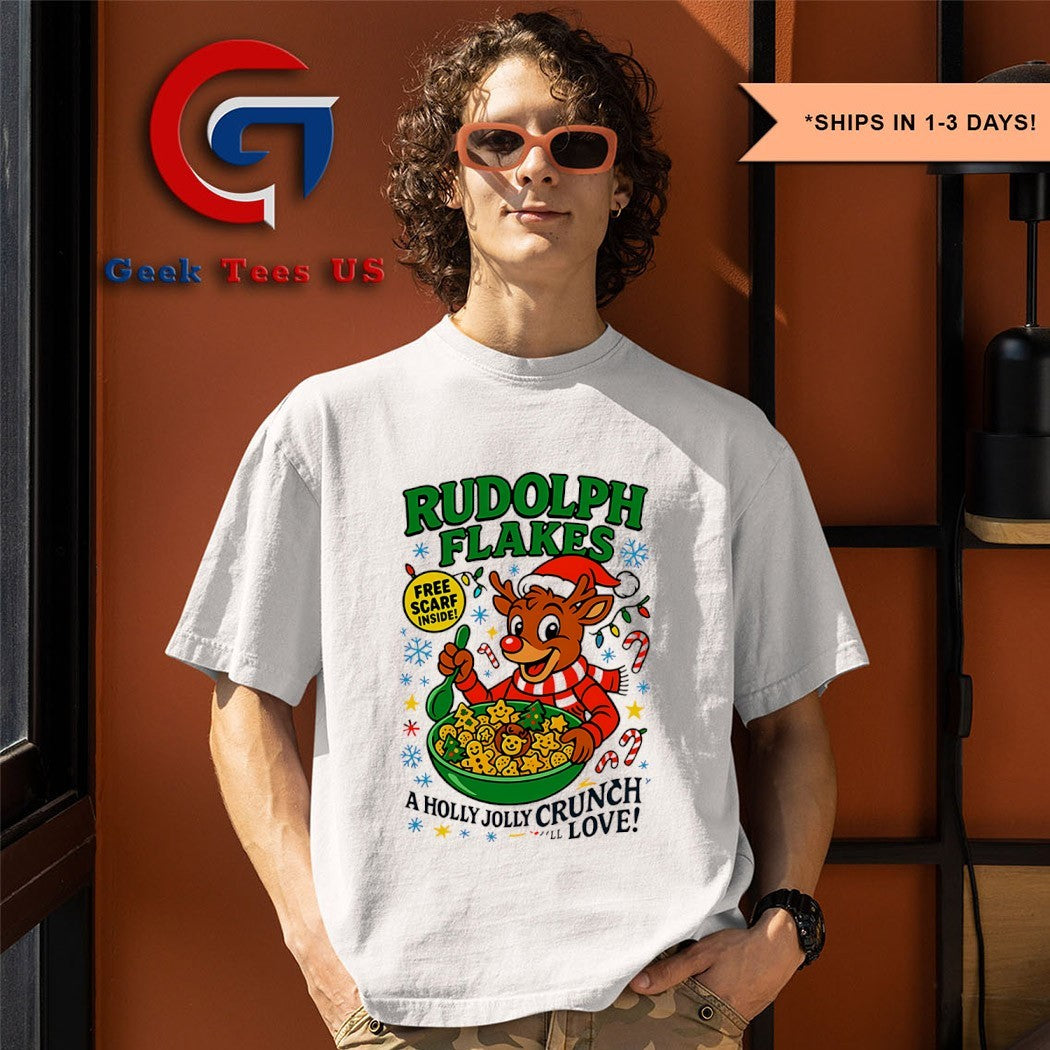 Rudolph flakes a Holly Jolly Crunch love Christmas 2025 shirt