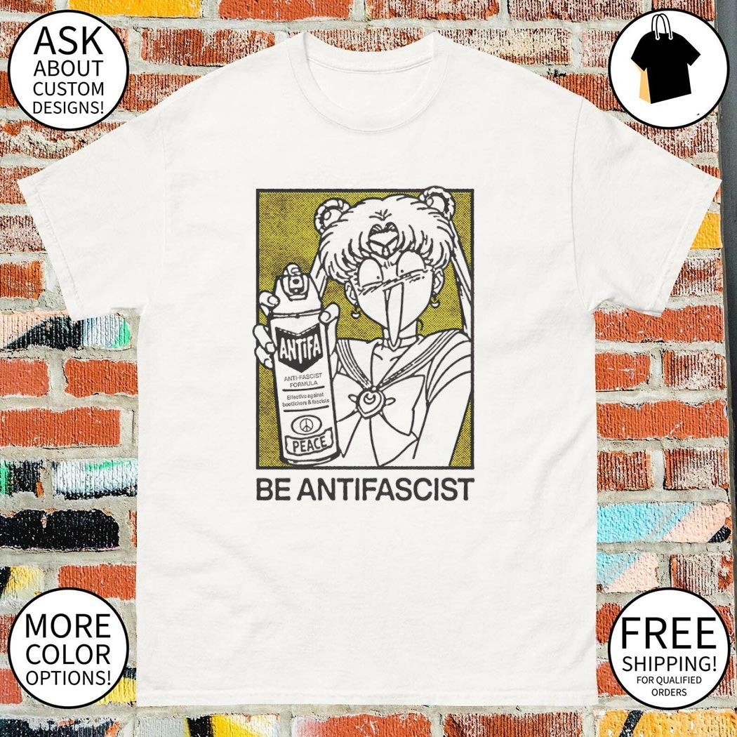 Sailor Moon anime Antifa anti-fascist shirt