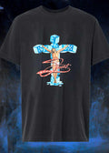 Saint Jesus Christ on a Cross Made of Ice Dice T-Shirt