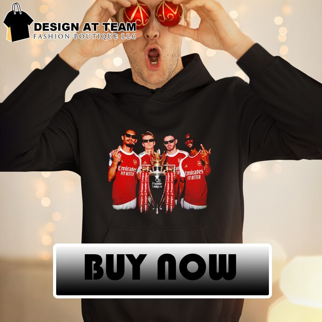 Saka Odegaard Mikel Arteta middle finger Trophy Arsenal FC 2026 shirt