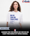 Salvador Perez 300 Homers and 1000 RBI and 1 Salvy Perez Kansas City Royals baseball signature shirt