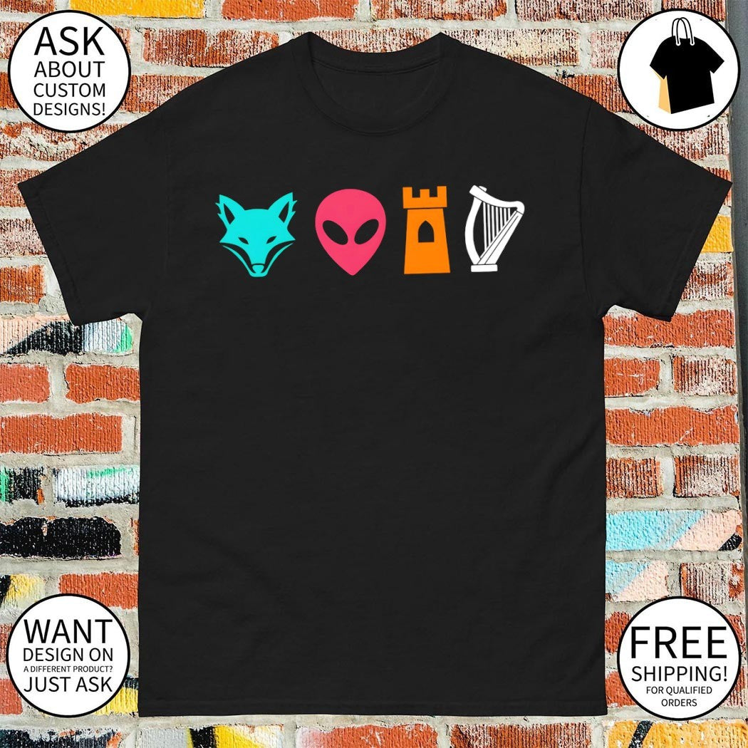 San Antonio Basketball Big 4 Icons Fox Alien Castle Harper shirt