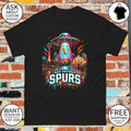 San Antonio Spurs Alien UFO Art Neon Texas Skyline NBA Finals Champions shirt