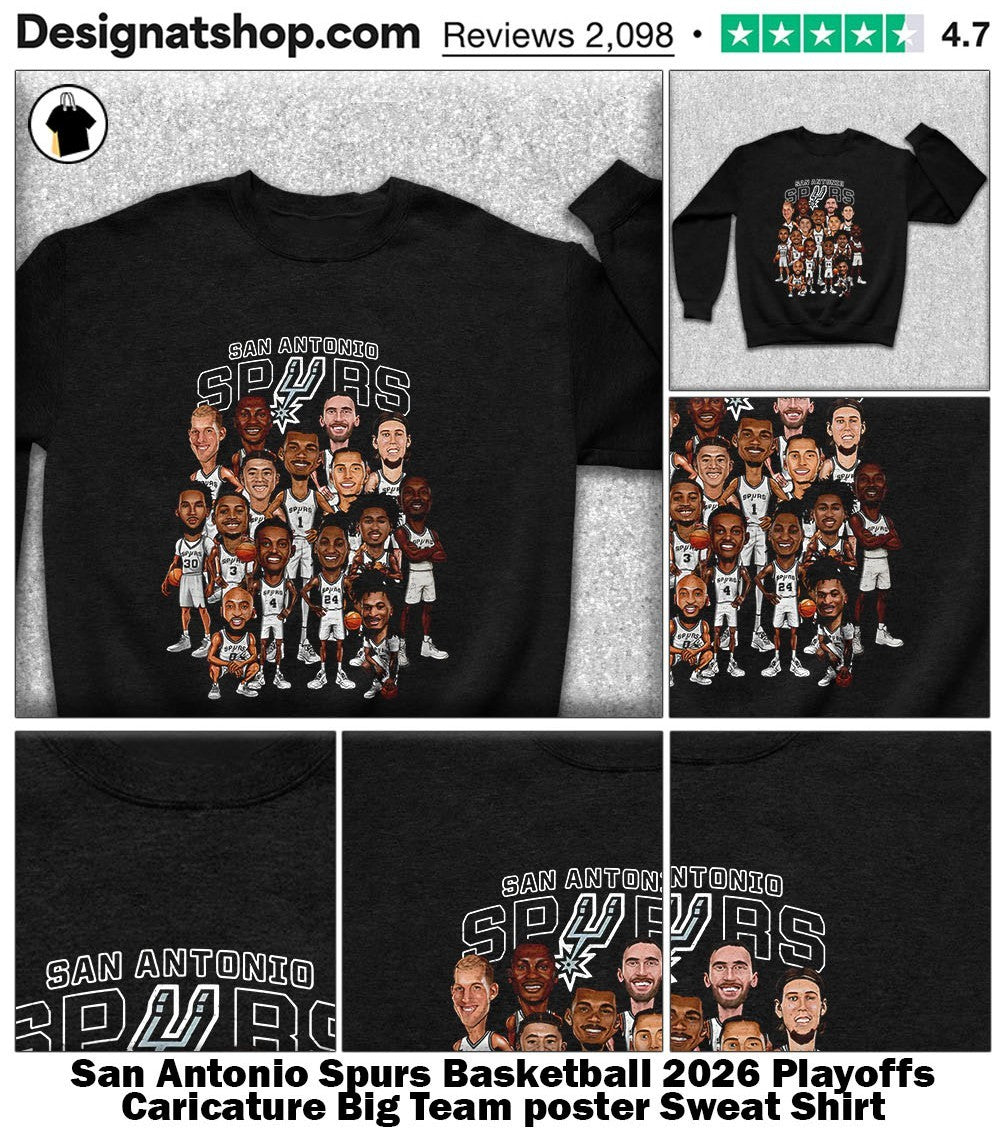 San Antonio Spurs Basketball 2026 Playoffs Caricature Big Team poster shirt