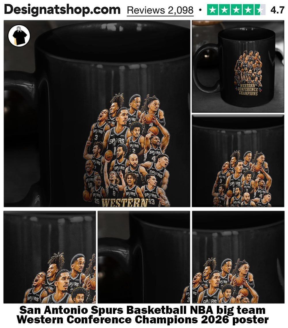 San Antonio Spurs Basketball NBA big team Western Conference Champions 2026 poster shirt