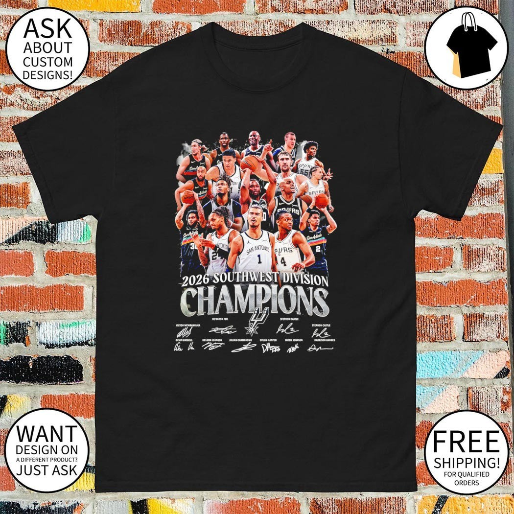 San Antonio Spurs Basketball Southwest Division Champions signatures shirt