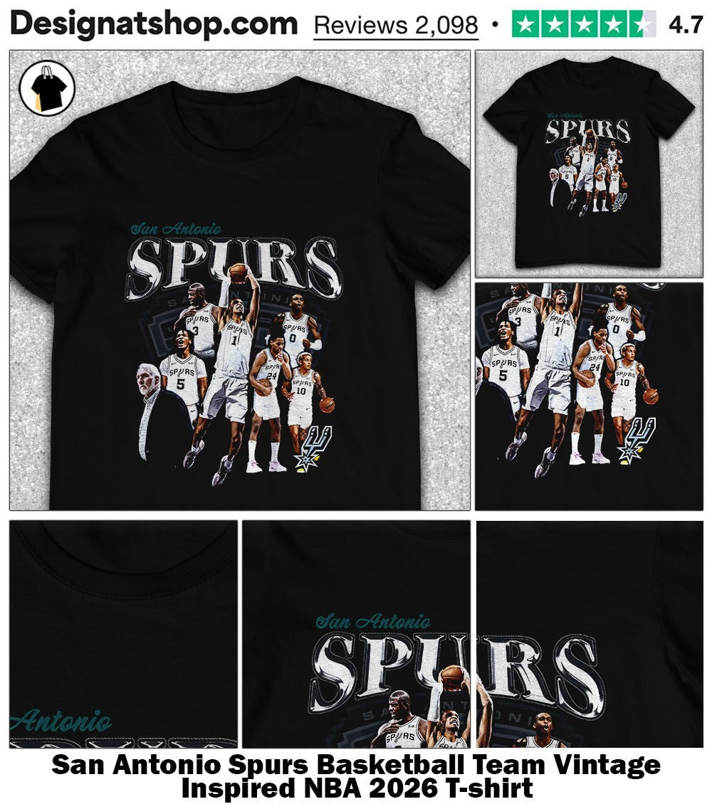 San Antonio Spurs Basketball Team Vintage Inspired NBA 2026 shirt