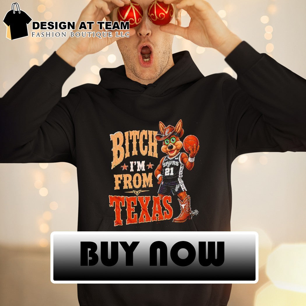 San Antonio Spurs Coyote basketball fan Bitch I’m from Texas cowgirl boot shirt