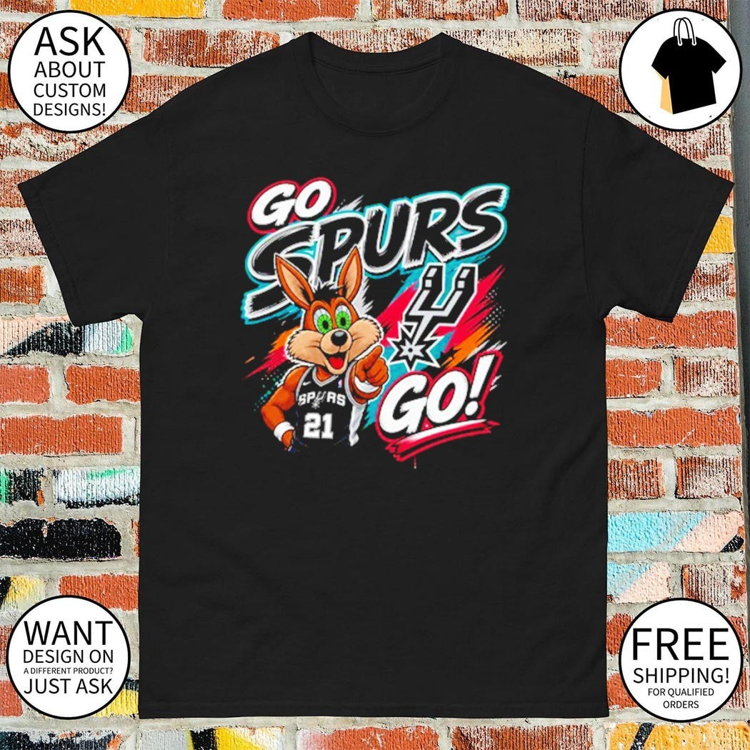San Antonio Spurs Coyote basketball team mascot Go Spurs Go apparel youth shirt