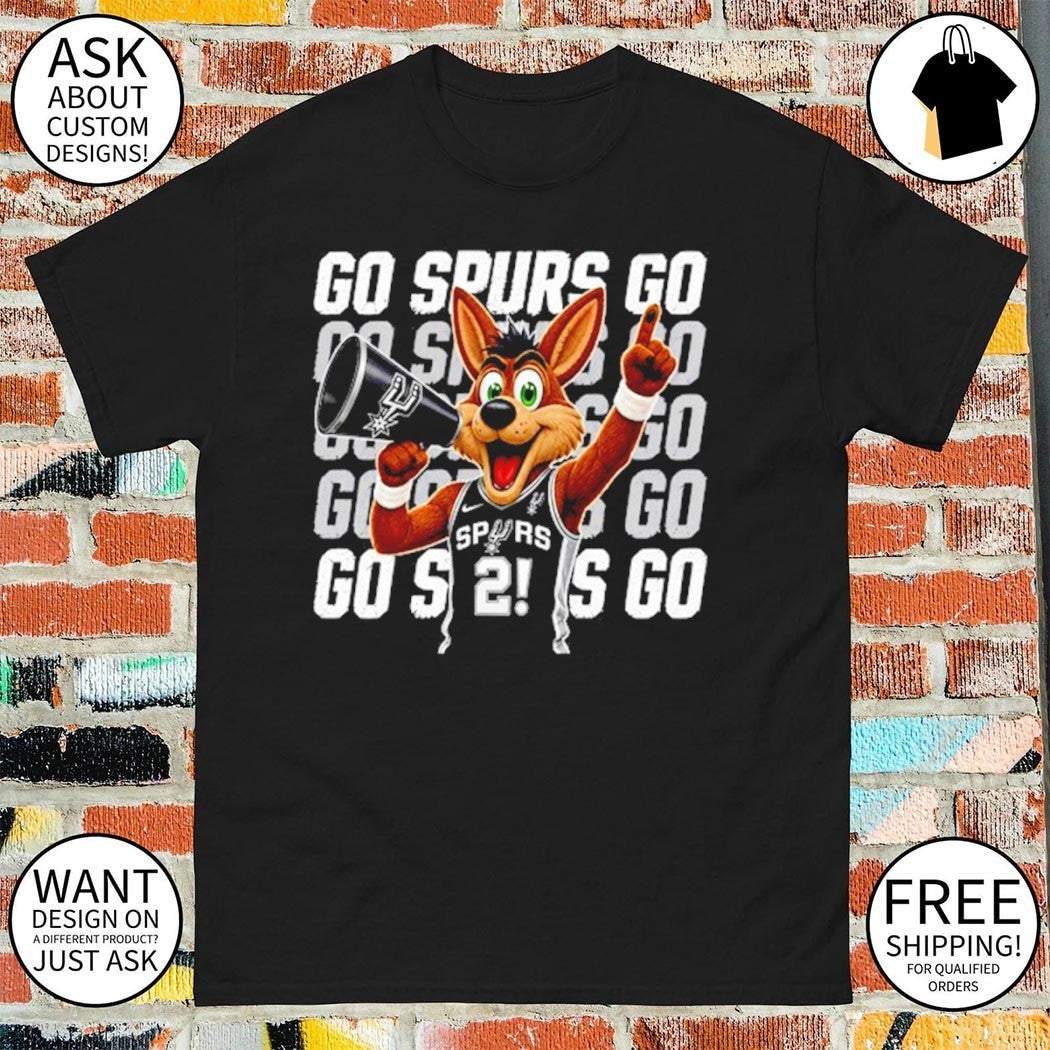 San Antonio Spurs Mascot The Coyote Apparel with Go Spurs Go shirt