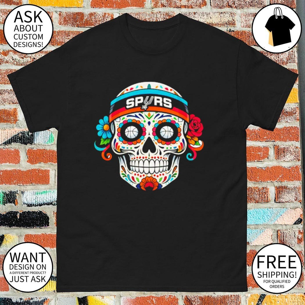 San Antonio Spurs Sugar Skull Basketball Calavera shirt