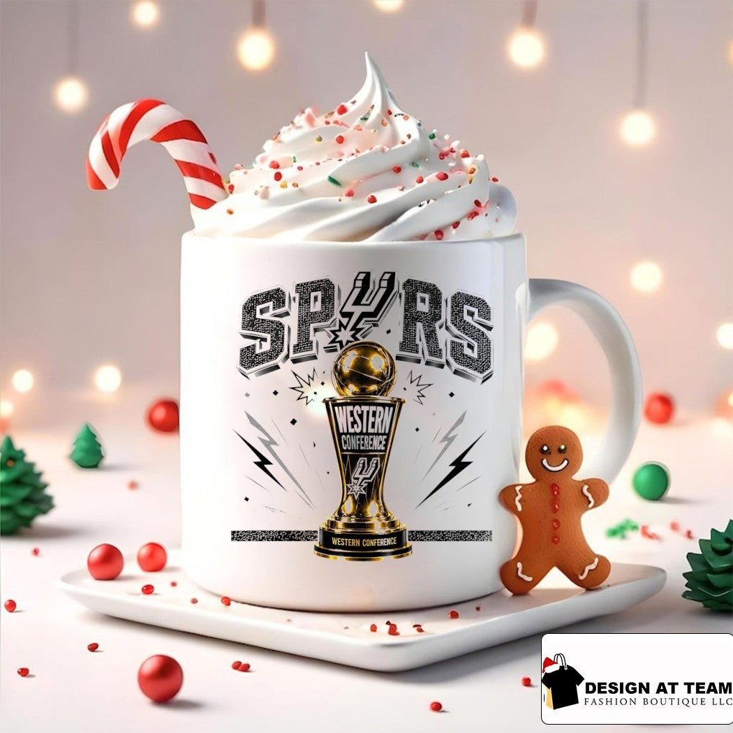 San Antonio Spurs Western Conference trophy basketball gold logo team apparel shirt