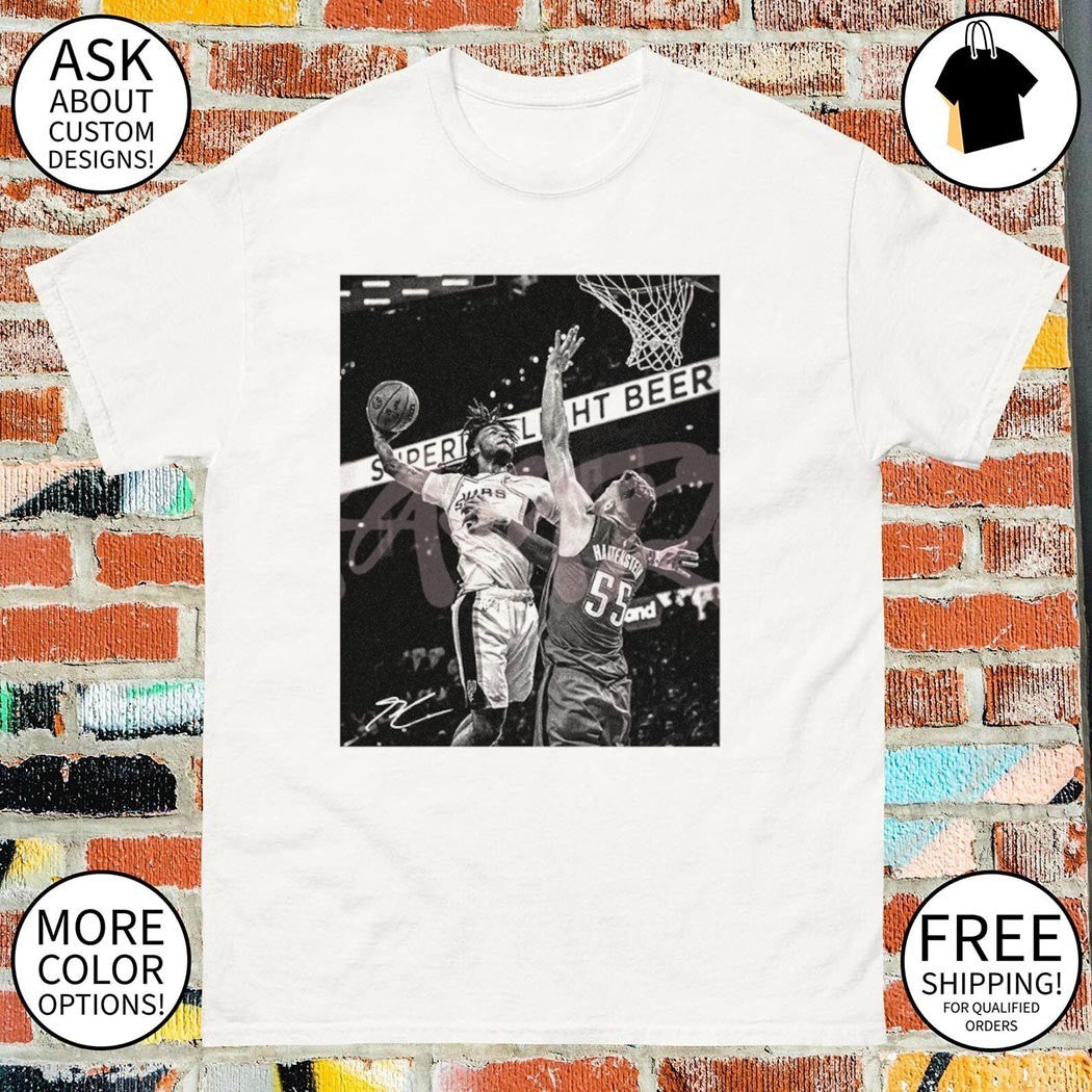 San Antonio Spurs basketball Hartenstein 55 player action photo sport fan shirt