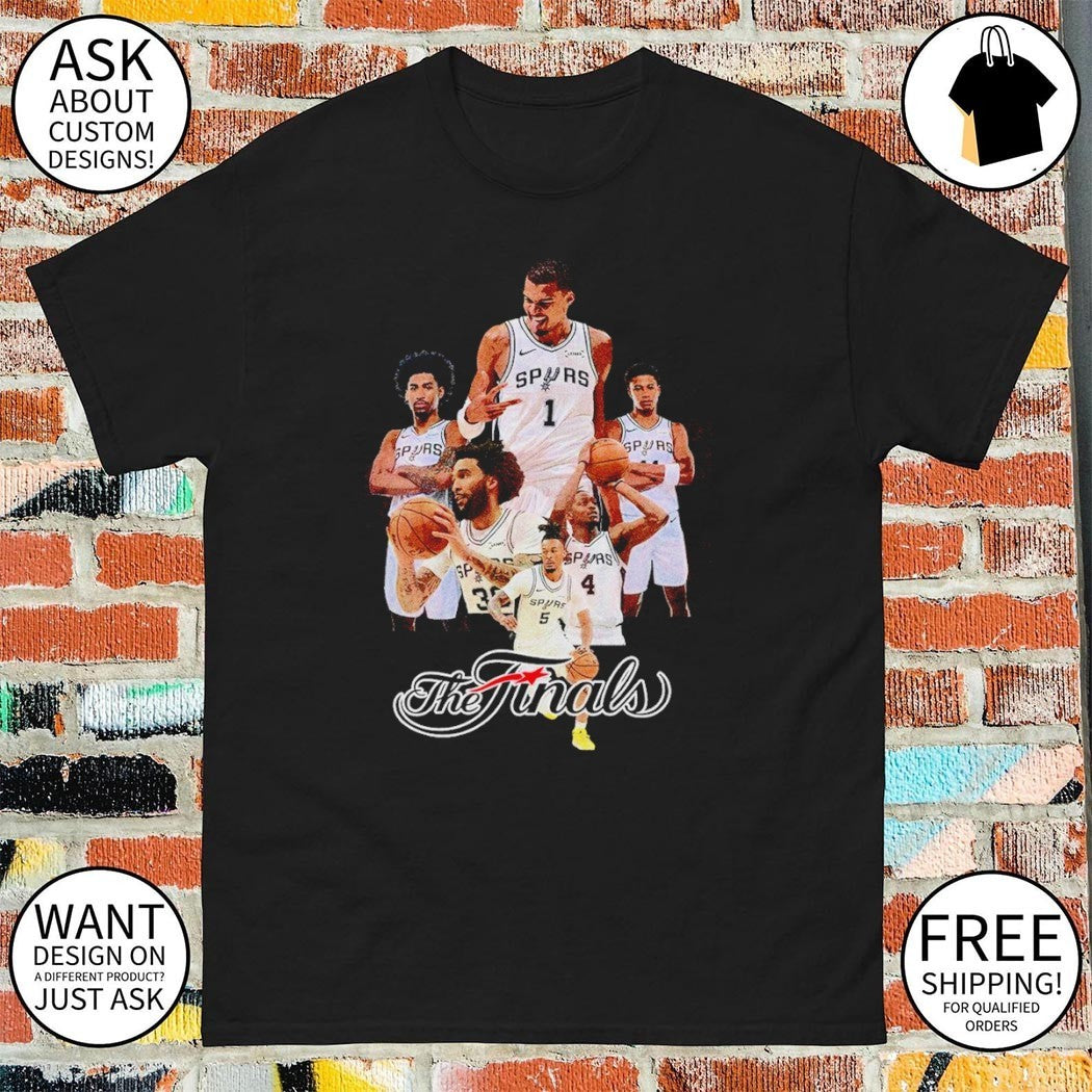 San Antonio Spurs basketball players Victor Wembanyama Devin Vassell The Finals shirt