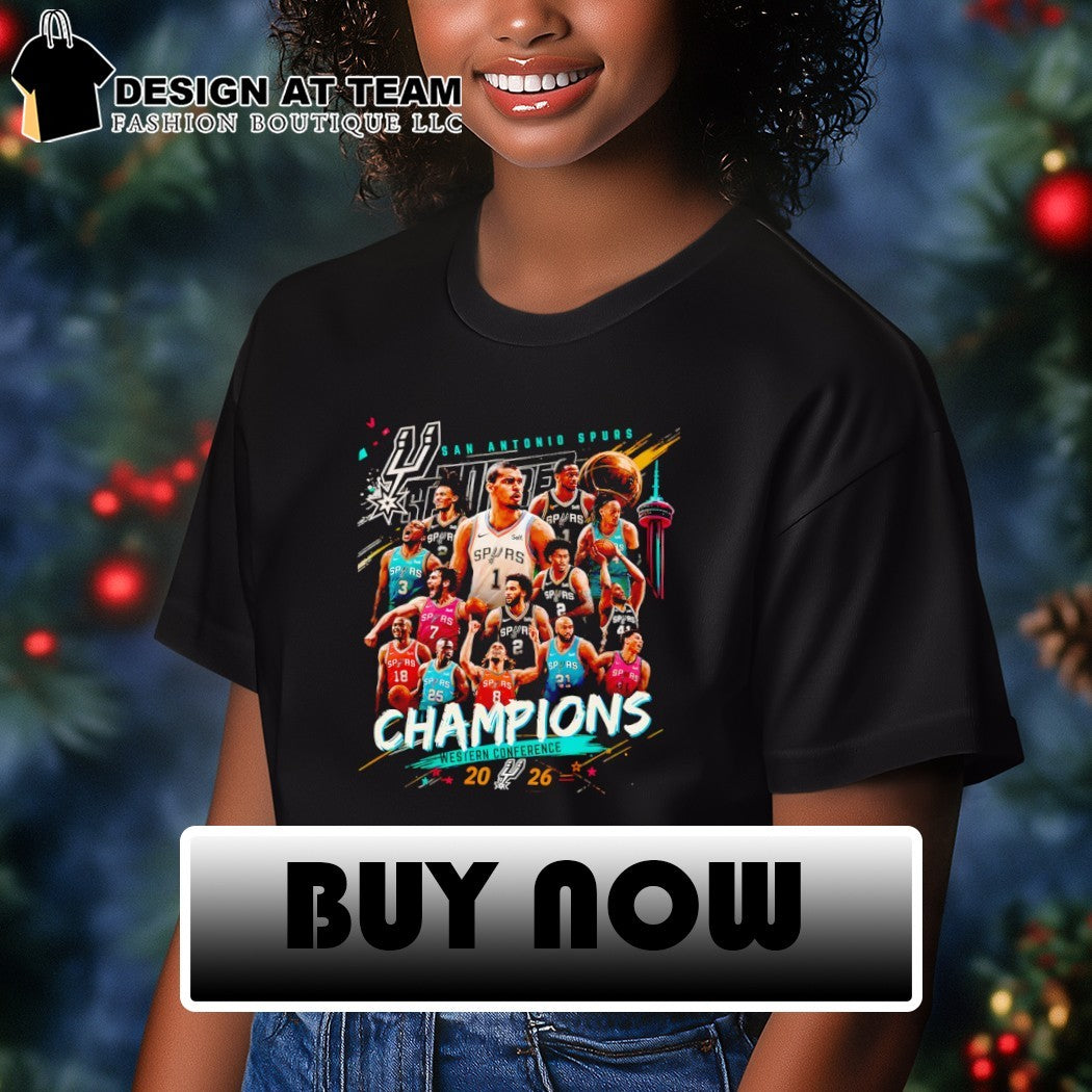 San Antonio Spurs basketball players Western Conference Champions 2026 shirt