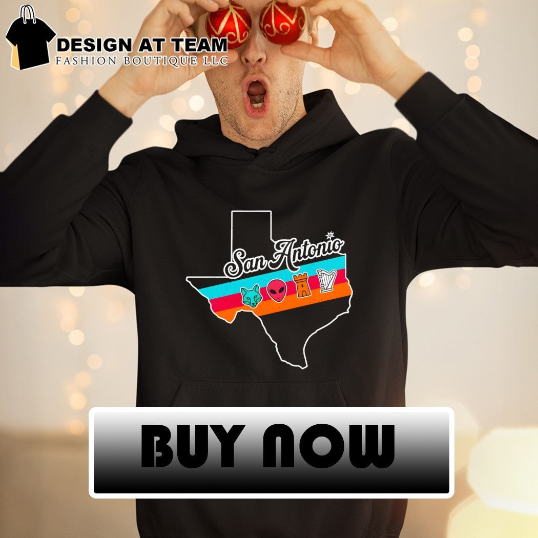 San Antonio Texas Map Fox Alien Castle Harper shirt