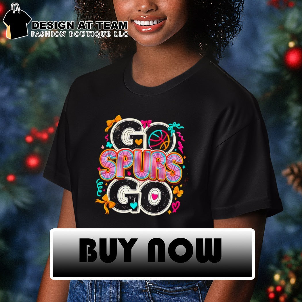 San Antonio basketball fan apparel Go Spurs Go heart and bow shirt