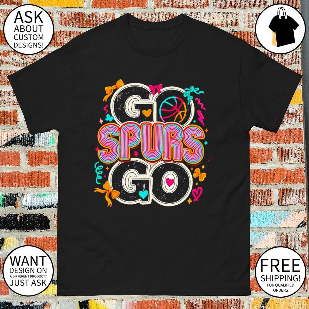 San Antonio basketball fan apparel Go Spurs Go heart and bow shirt