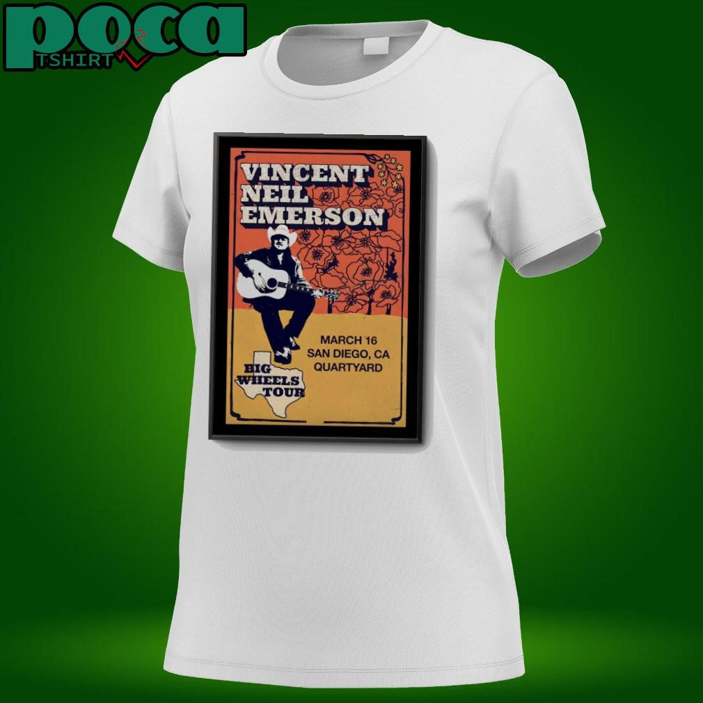 San Diego CA Vincent Neil Emerson Quartyard Mar 16 2025 Poster Tour shirt