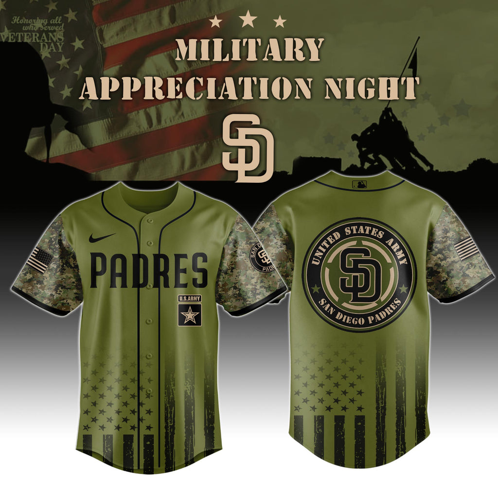 San Diego Padres Army Military Appreciation Night Jersey