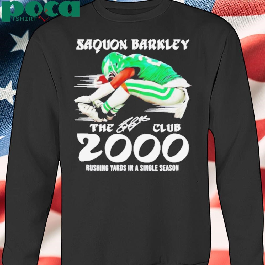 Saquon Barkley the 2000 club rushing yards in a single season signature shirt