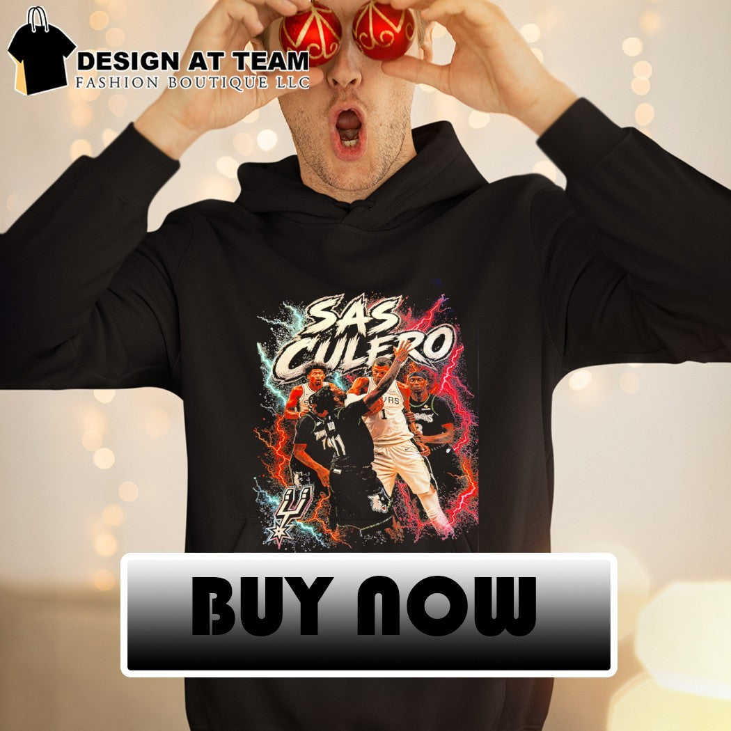 Sas Culero Victor Wembanyama elbow on Naz-Reid San Antonio Spurs Basketball shirt