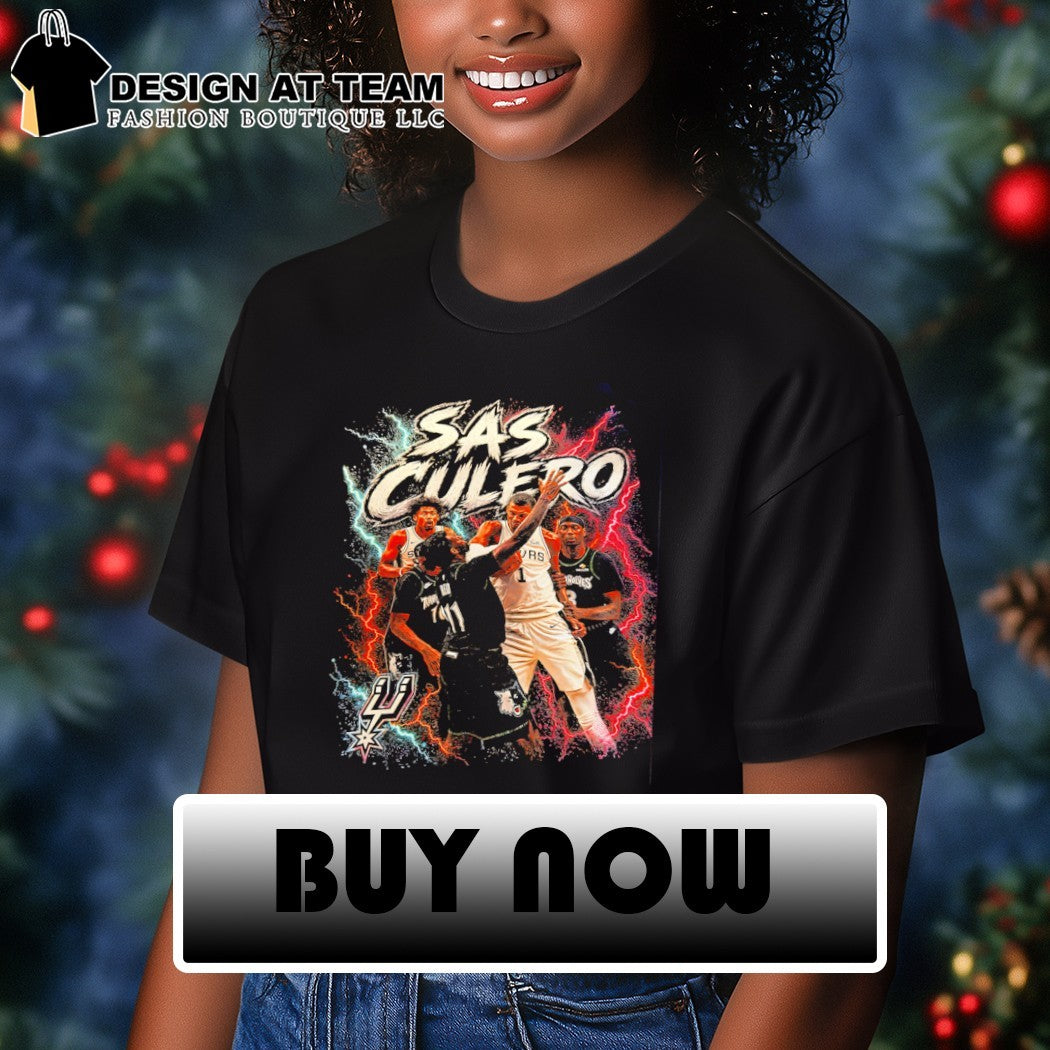 Sas Culero Victor Wembanyama elbow on Naz-Reid San Antonio Spurs Basketball shirt