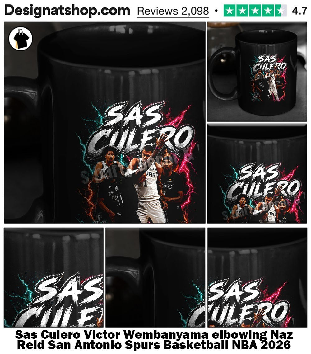 Sas Culero Victor Wembanyama elbowing Naz Reid San Antonio Spurs Basketball NBA 2026 shirt