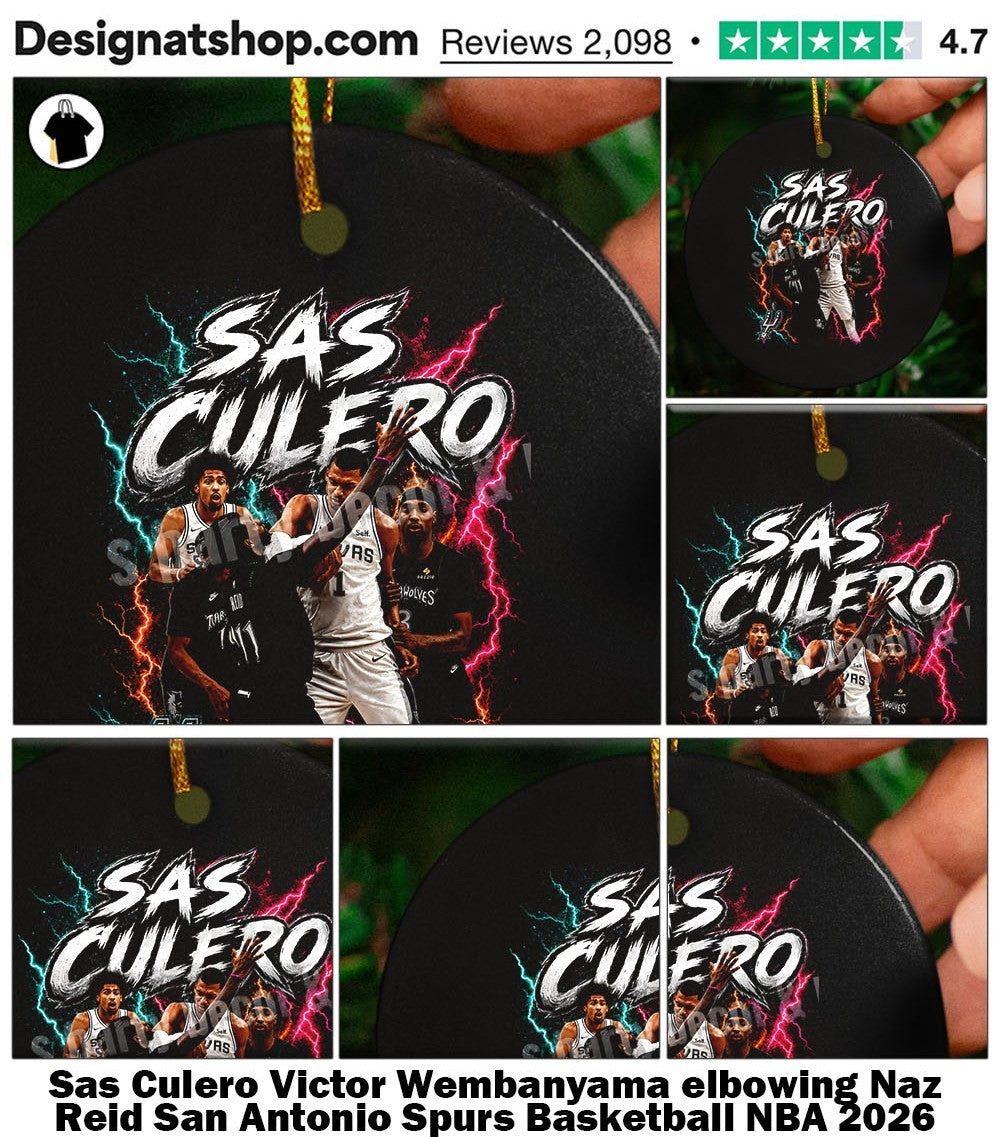 Sas Culero Victor Wembanyama elbowing Naz Reid San Antonio Spurs Basketball NBA 2026 shirt