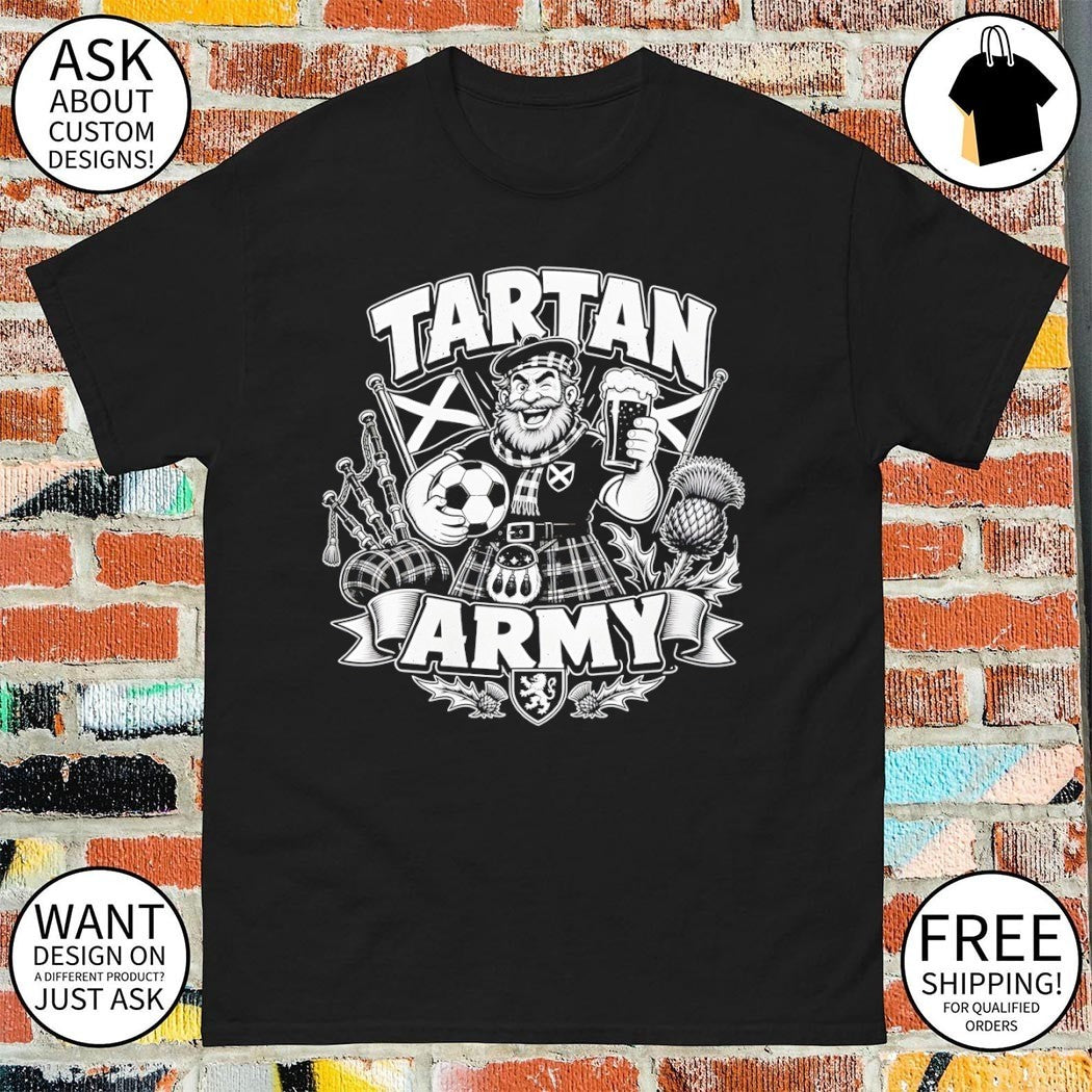 Scotland Soccer Bagpipes and Beer Tartan Army World Cup 2026 shirt