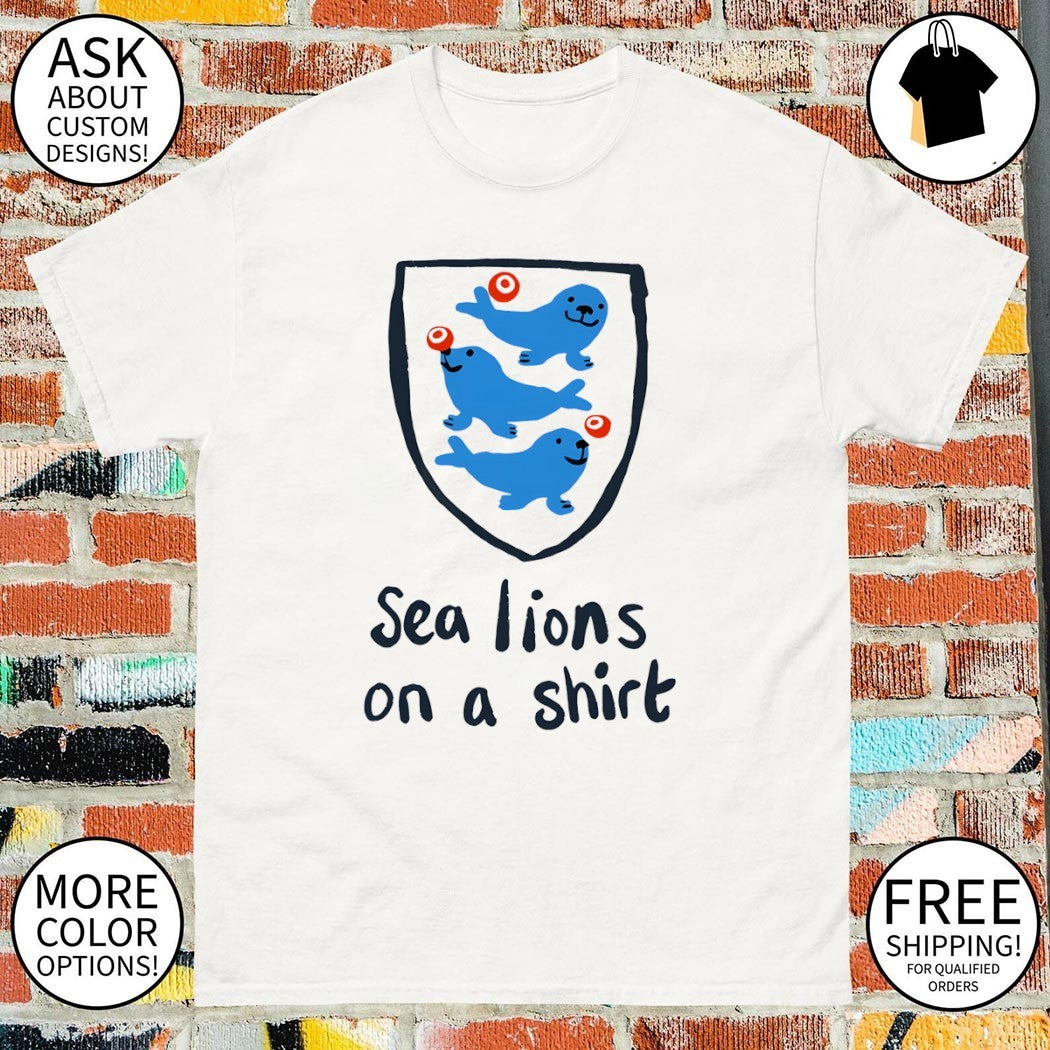 Sea lions on a shirt meme England Football Lions Parody shirt