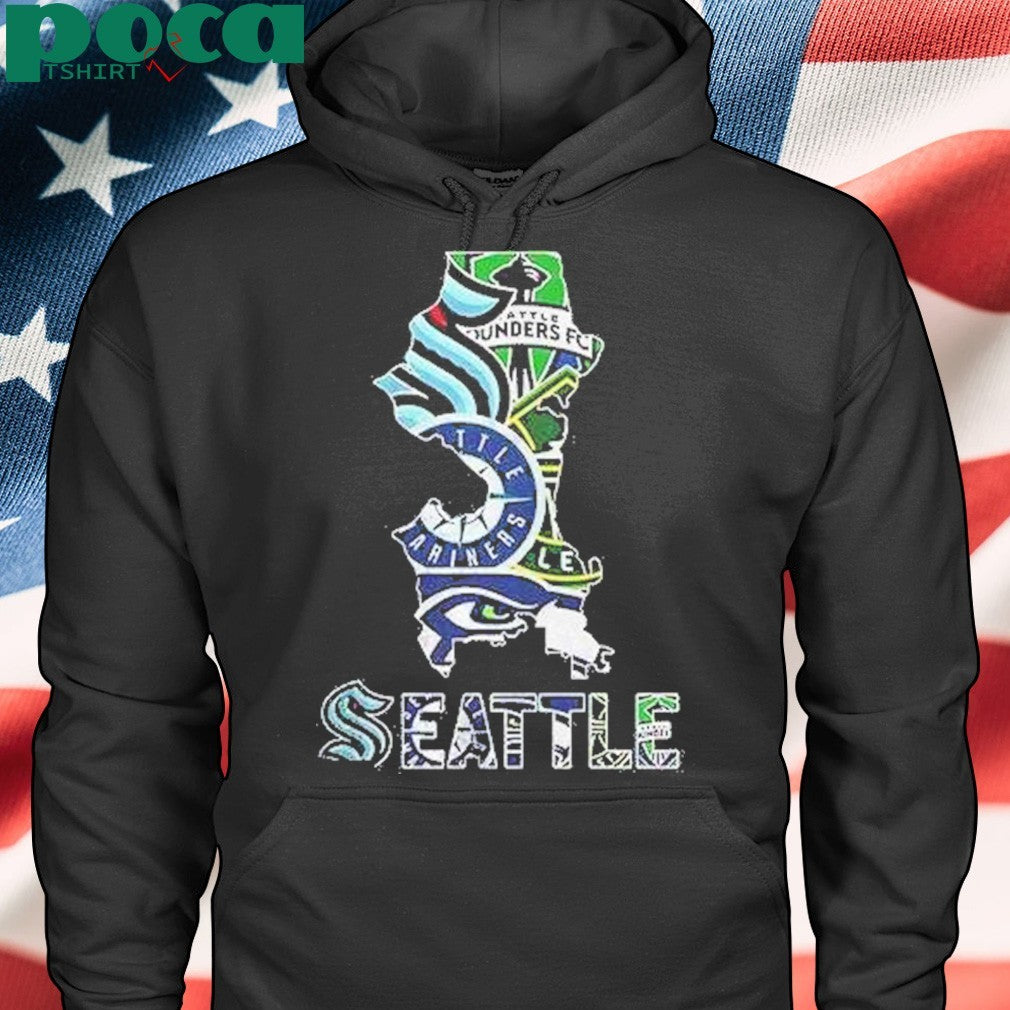 Seattle Sports Team Map Logo Shirt