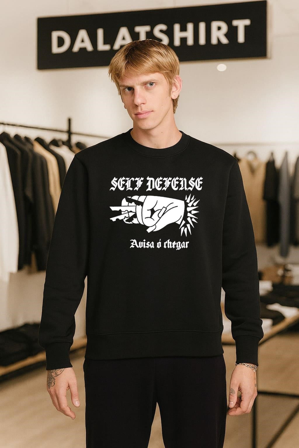 Self Defense Fist With Blades Avisa Ó Chegar Punk shirt