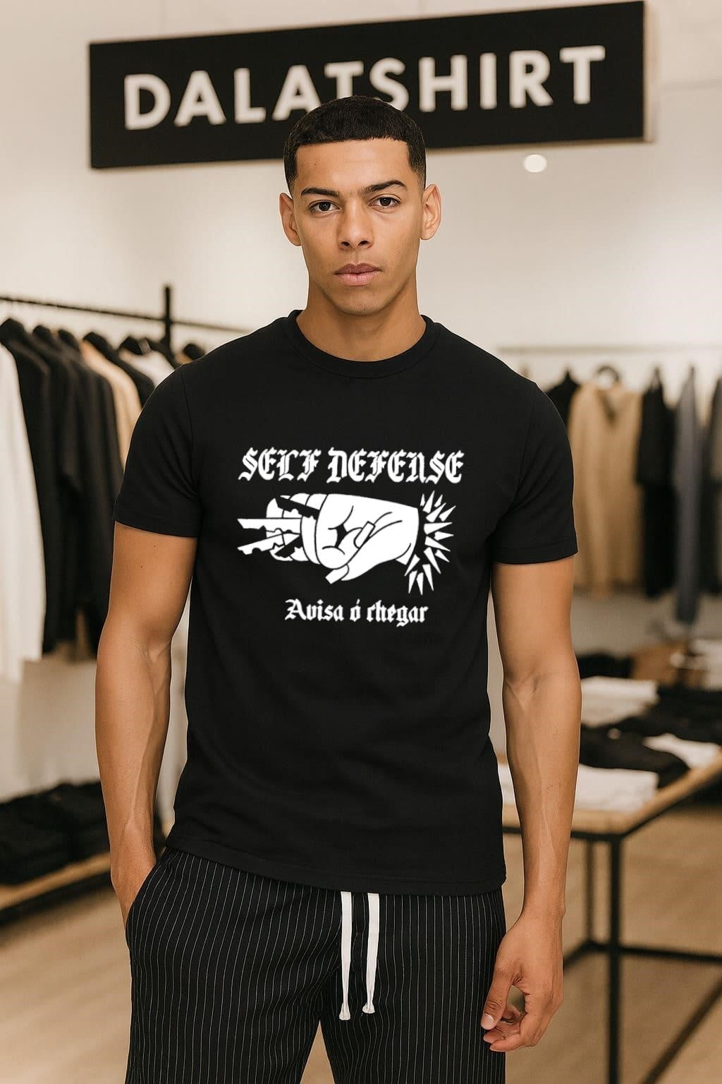 Self Defense Fist With Blades Avisa Ó Chegar Punk shirt