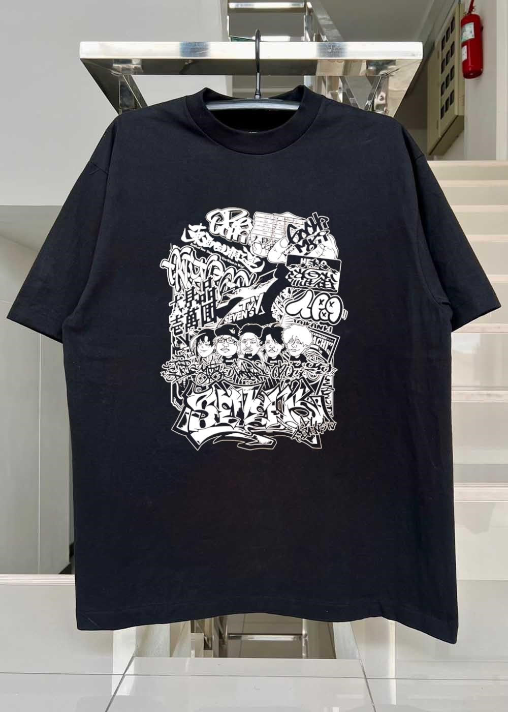 Seven’s TV Graffiti Art Featuring Five Men Wearing Apparel shirt