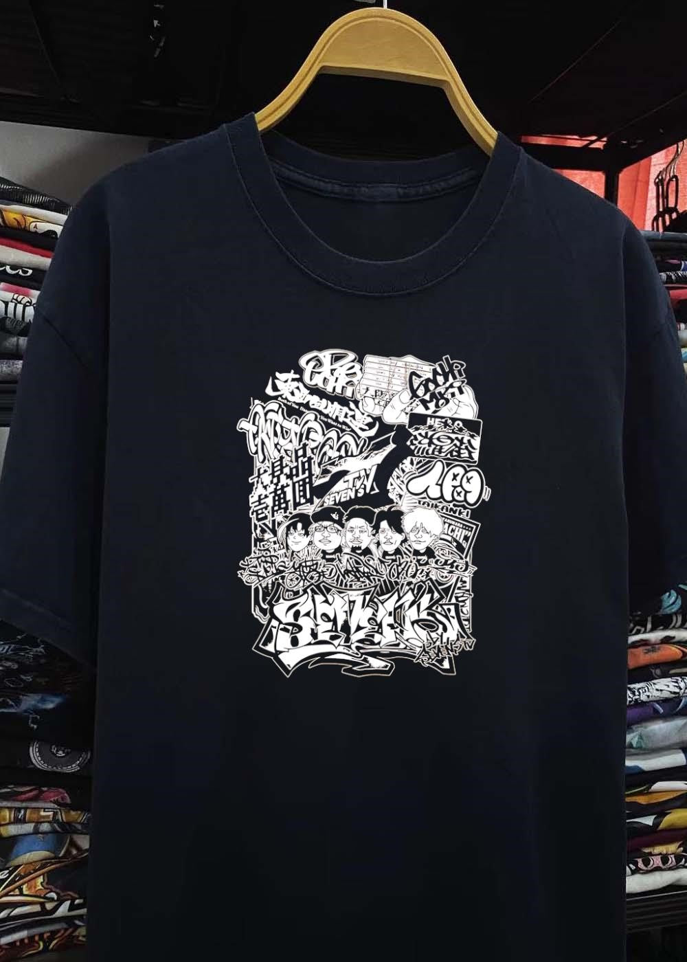 Seven’s TV Graffiti Art Featuring Five Men Wearing Apparel shirt
