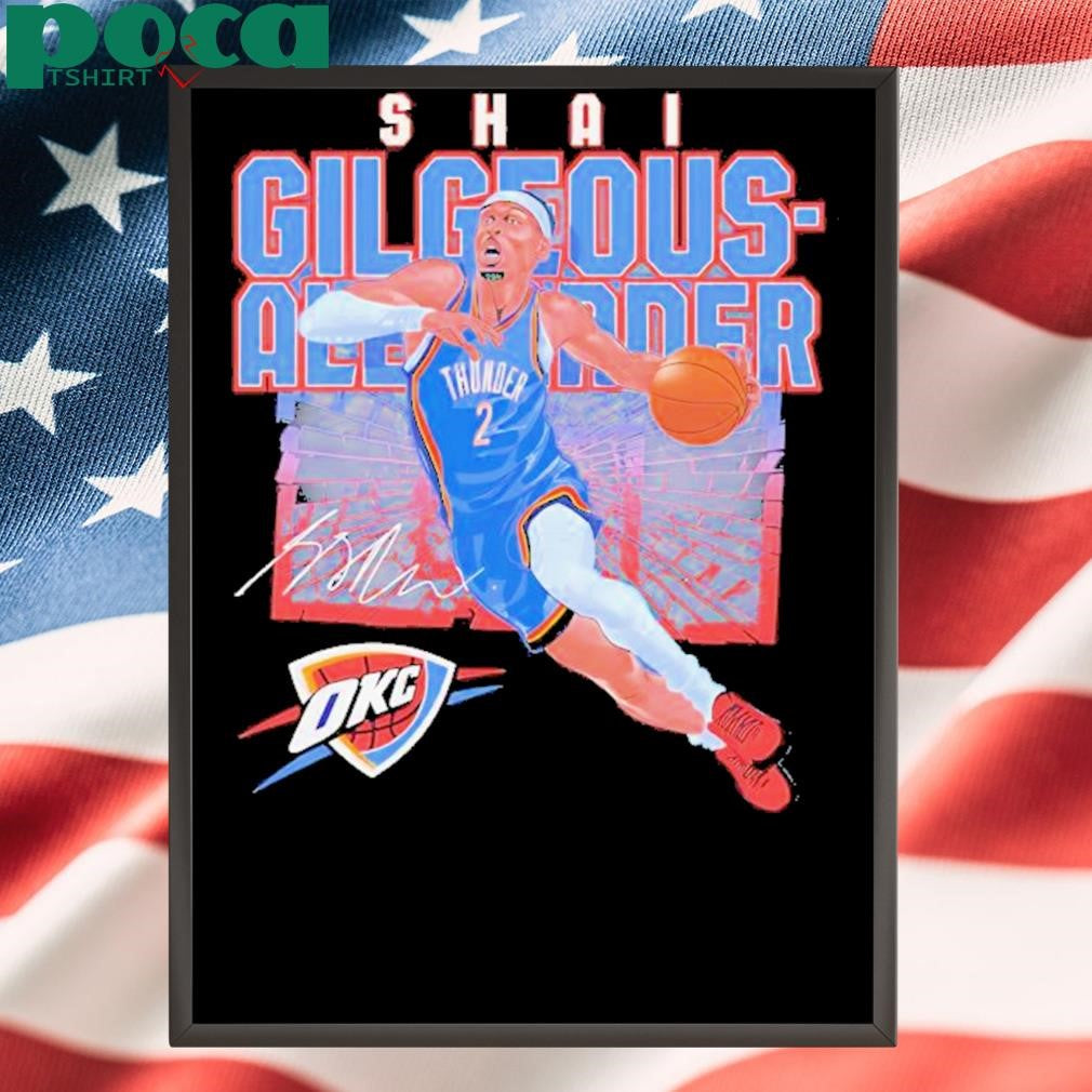 Shai Gilgeous Alexander Oklahoma City Thunder Nba Basketball Shattered Signature Vintage Shirt