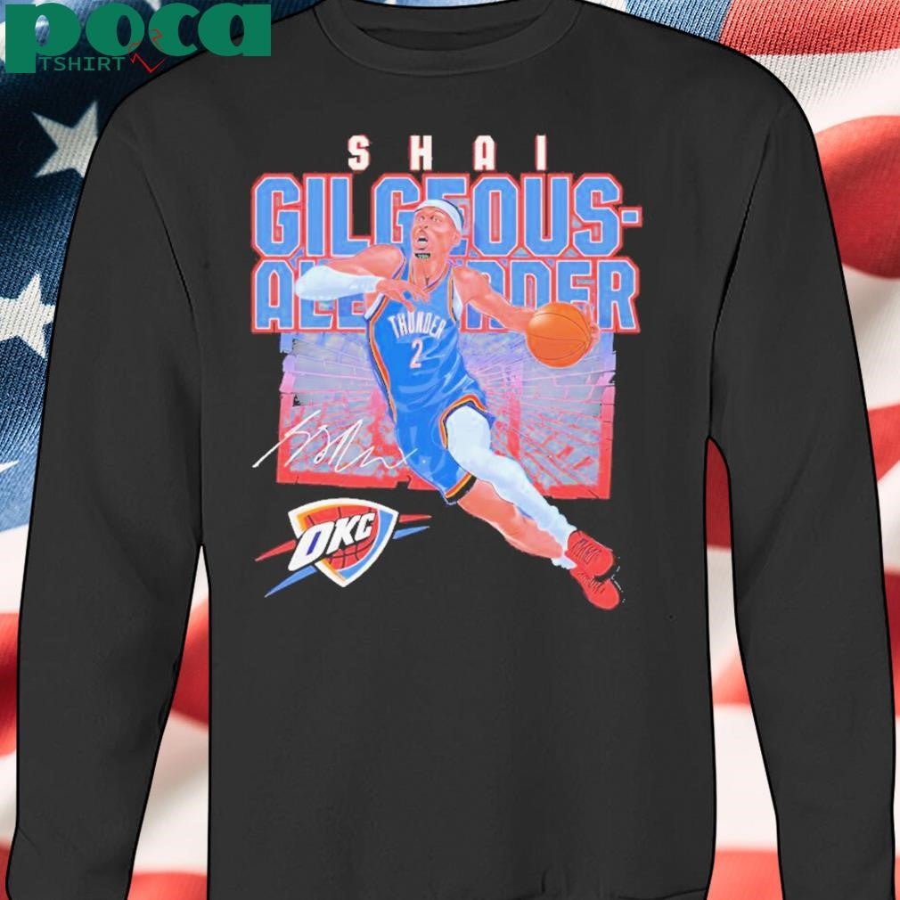 Shai Gilgeous Alexander Oklahoma City Thunder Nba Basketball Shattered Signature Vintage Shirt