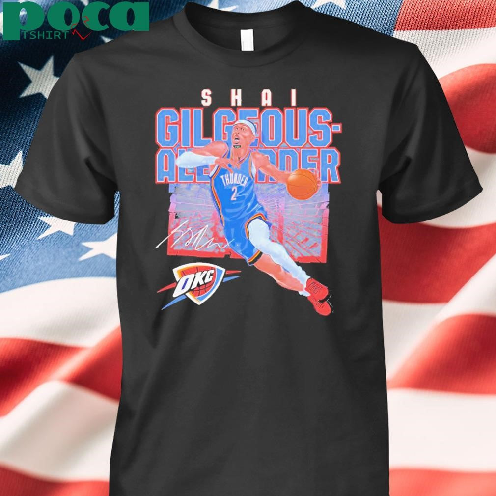 Shai Gilgeous Alexander Oklahoma City Thunder Nba Basketball Shattered Signature Vintage Shirt