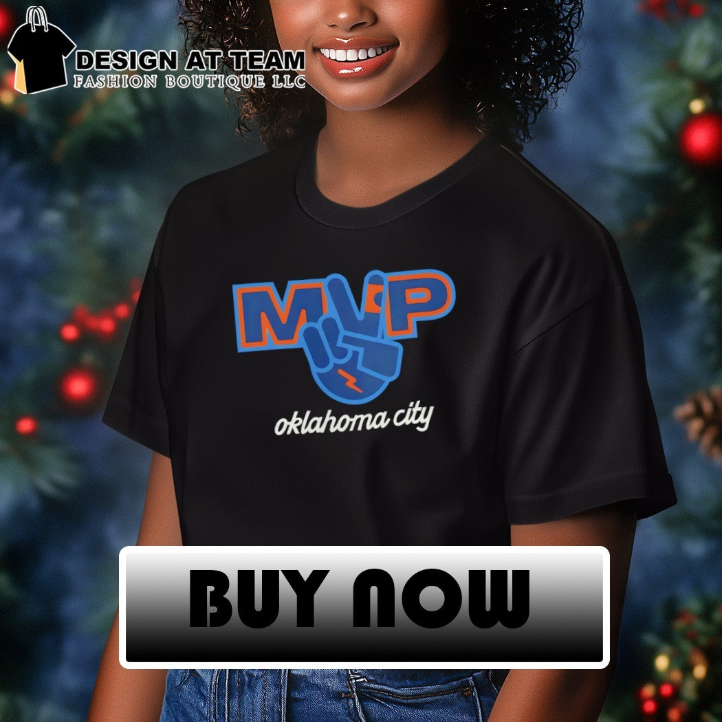 Shai Gilgeous-Alexander piece hand MVP Oklahoma City Thunder Basketball NBA shirt
