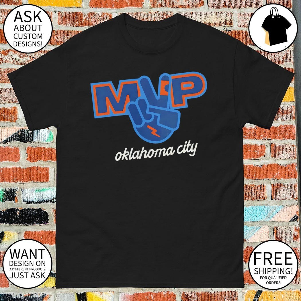 Shai Gilgeous-Alexander piece hand MVP Oklahoma City Thunder Basketball NBA shirt