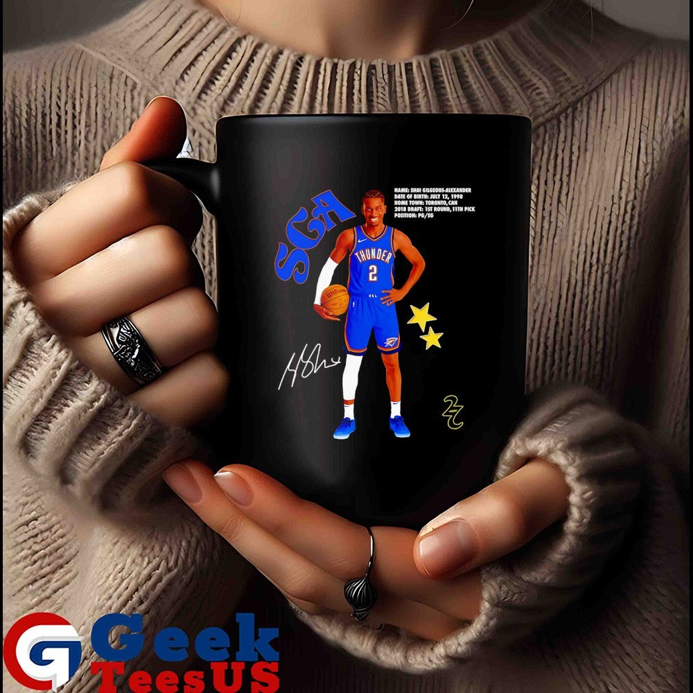 Shai Gilgeous-alexander Oklahoma City Thunder portrait signature shirt