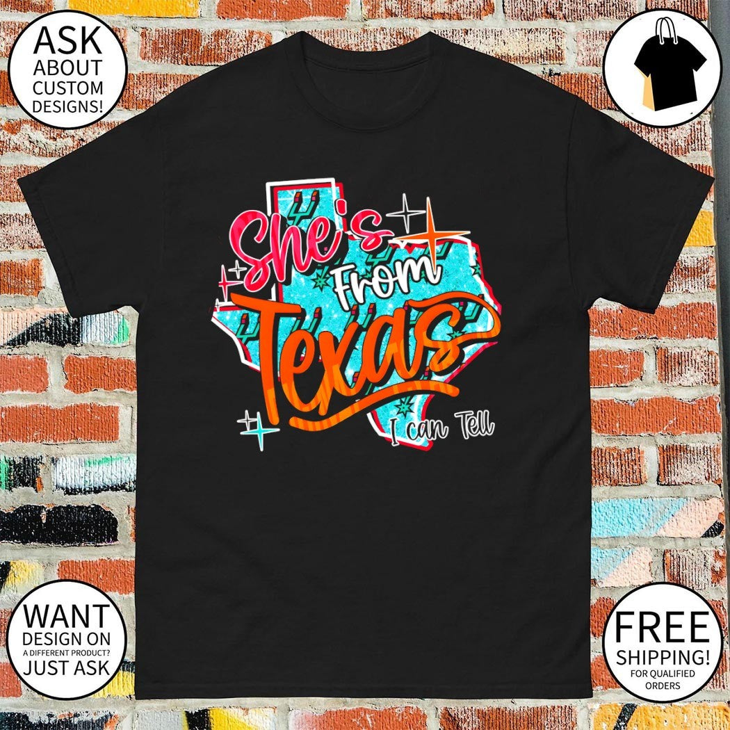 She’s From Texas I Can Tell Choosin Texas San Antonio Spurs Basketball 2026 shirt
