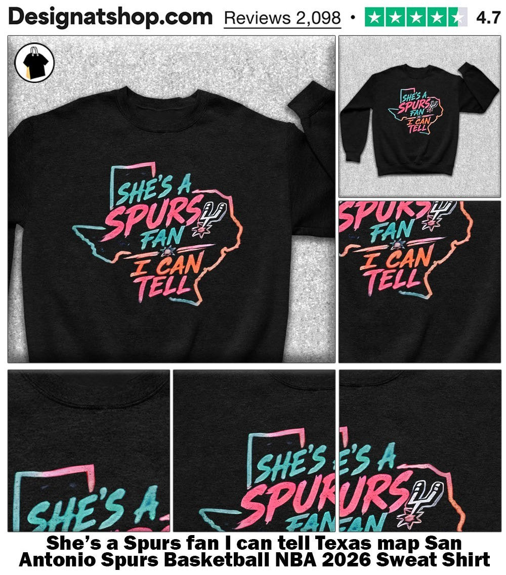 She’s a Spurs fan I can tell Texas map San Antonio Spurs Basketball NBA 2026 shirt