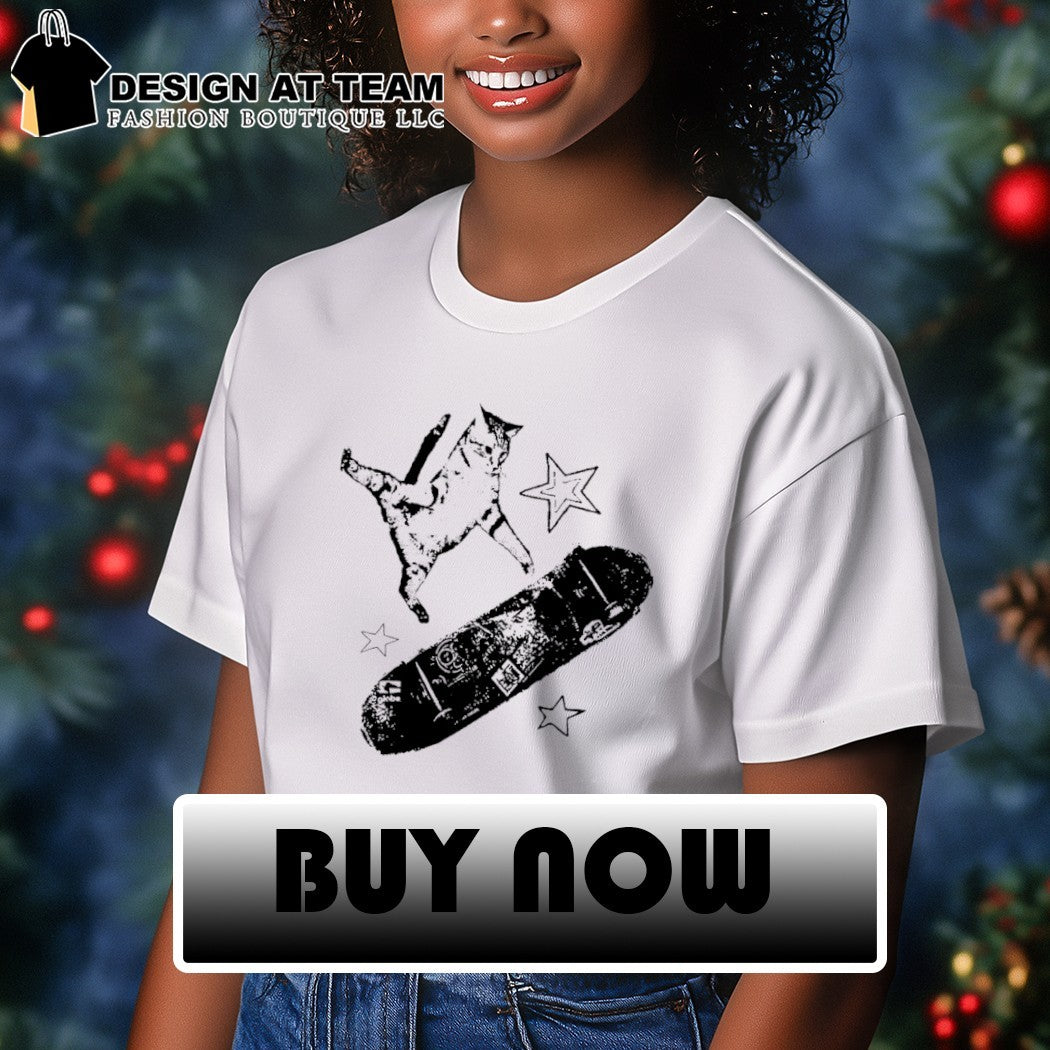 Skateboard cat kitten coquette vintage shirt