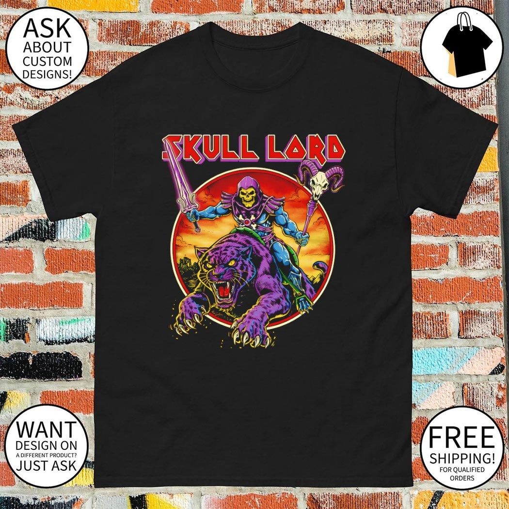 Skull Lord Iron Maiden Skeletor and Panther cartoon shirt