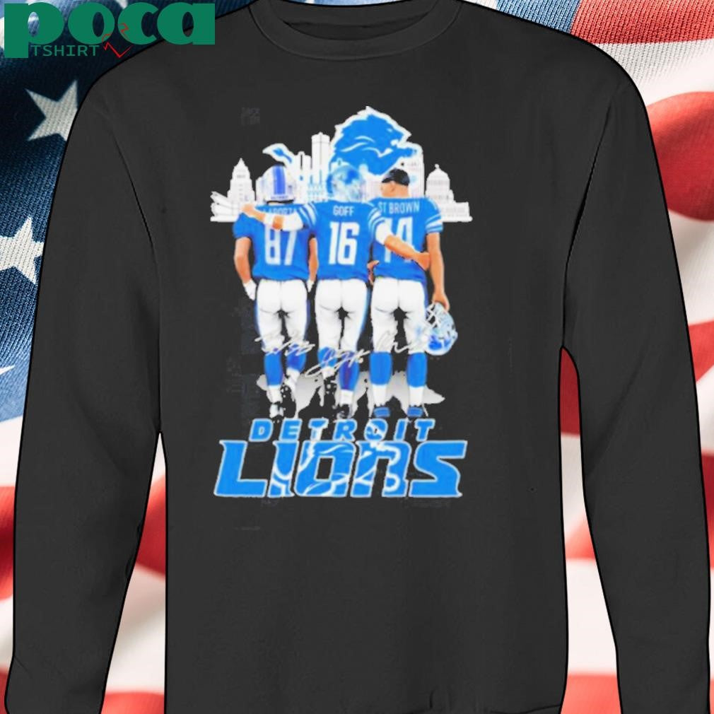 Skyline Detroit Lions Sam LaPorta Jared Goff and Amon Ra St. Brown Signatures shirt