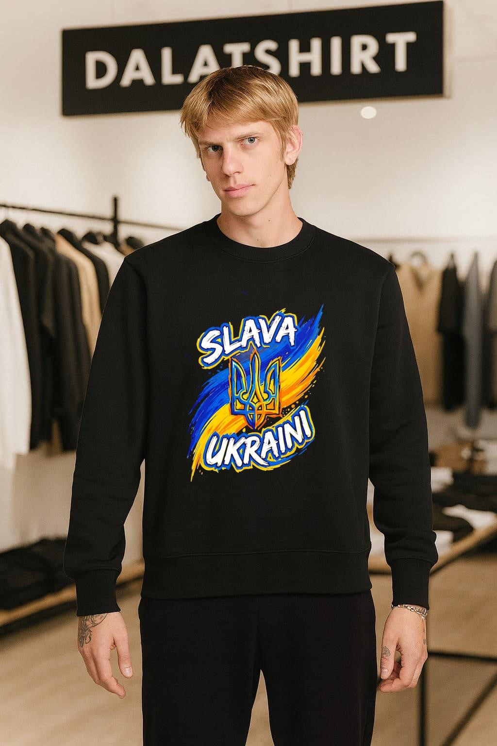Slava Ukraini Trident Symbol Blue And Yellow Ukraine Flag shirt